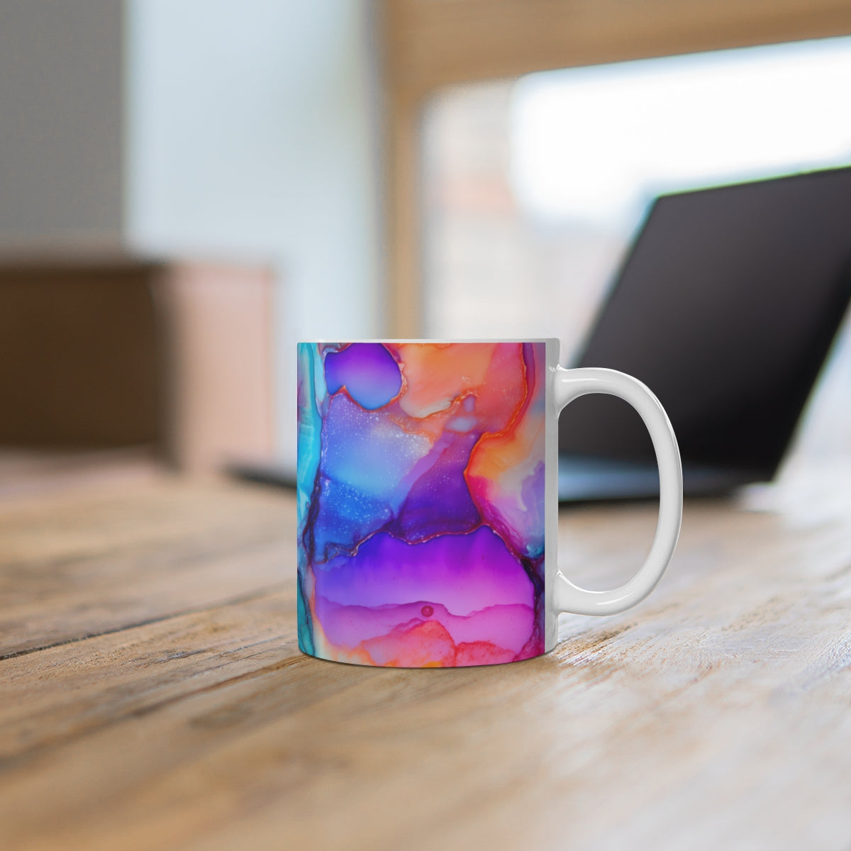 Vibrant Abstract Design Colorful Ceramic Coffee Mug