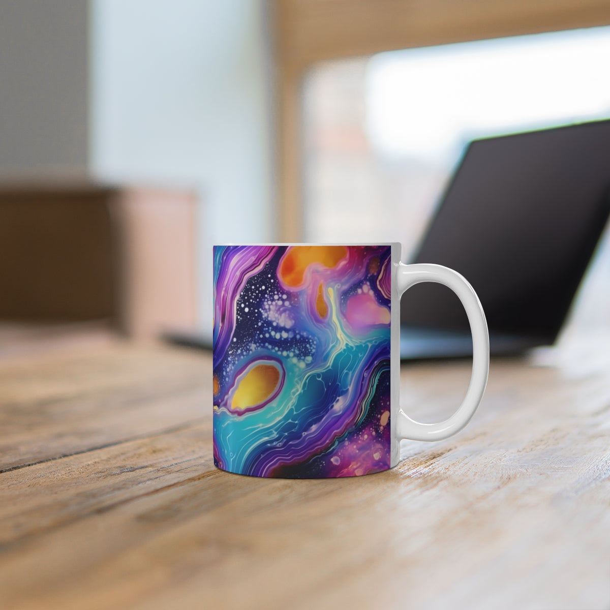 Colorful Abstract Galaxy Design Ceramic Coffee Mug