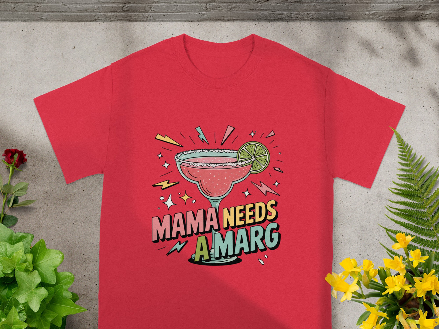 Mama Needs a Marg Colorful Graphic T-Shirt