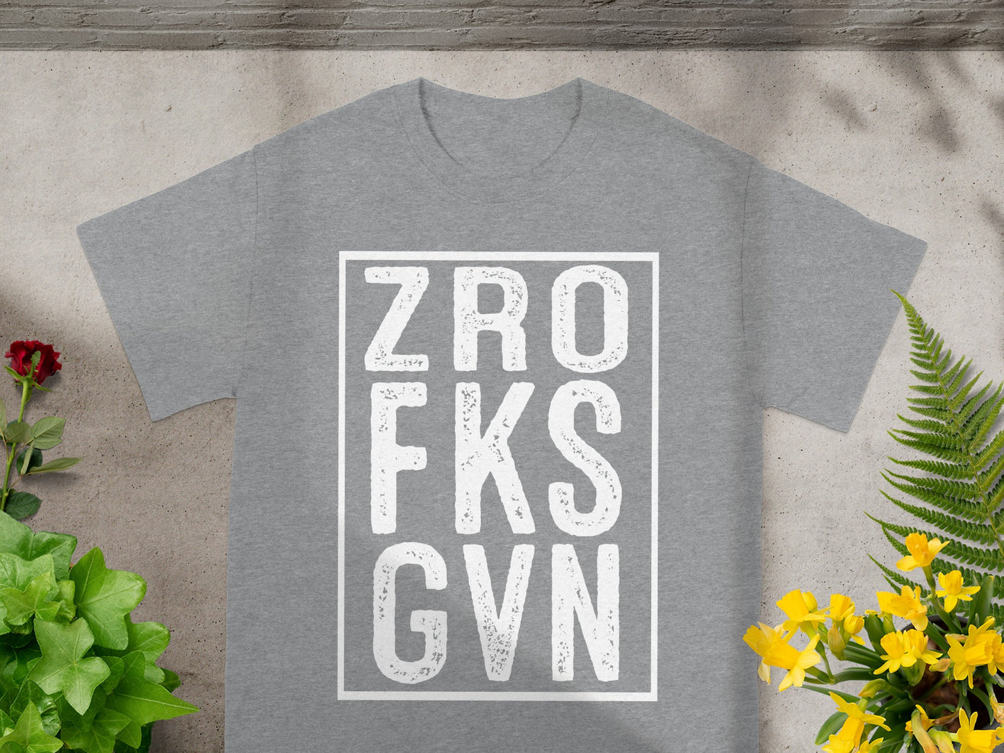 ZRO FKS GVN Statement Design T-Shirt Apparel