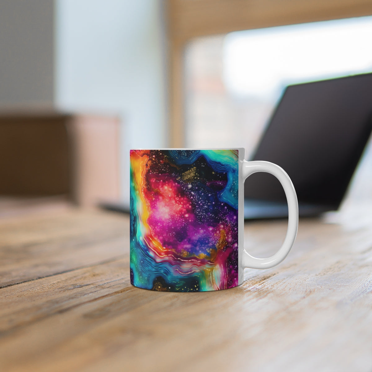 Colorful Abstract Galaxy Design Ceramic Coffee Mug