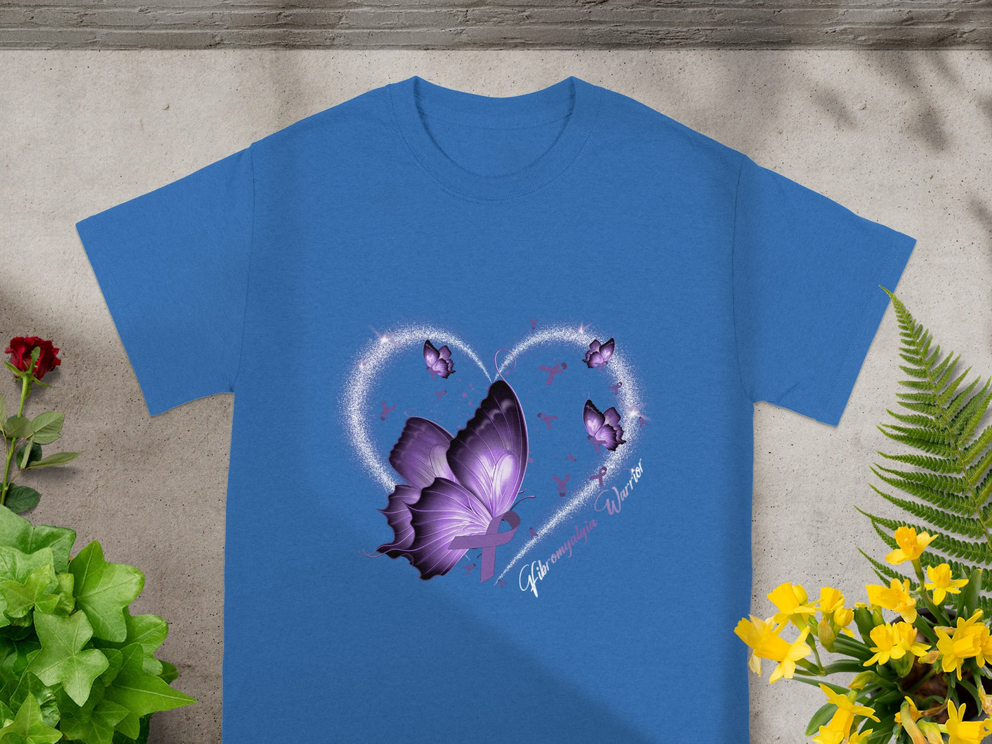 Fibromyalgia Warrior Butterfly Heart Design Shirt