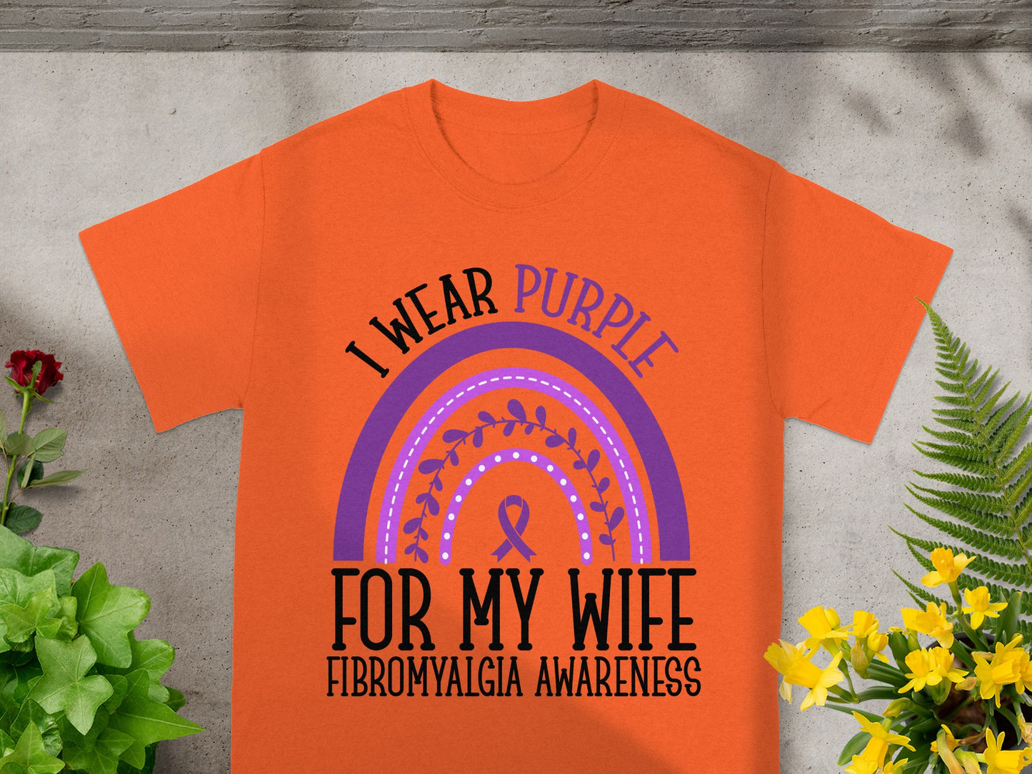 I Wear Purple for My Wife Fibromyalgia Awareness Shirt