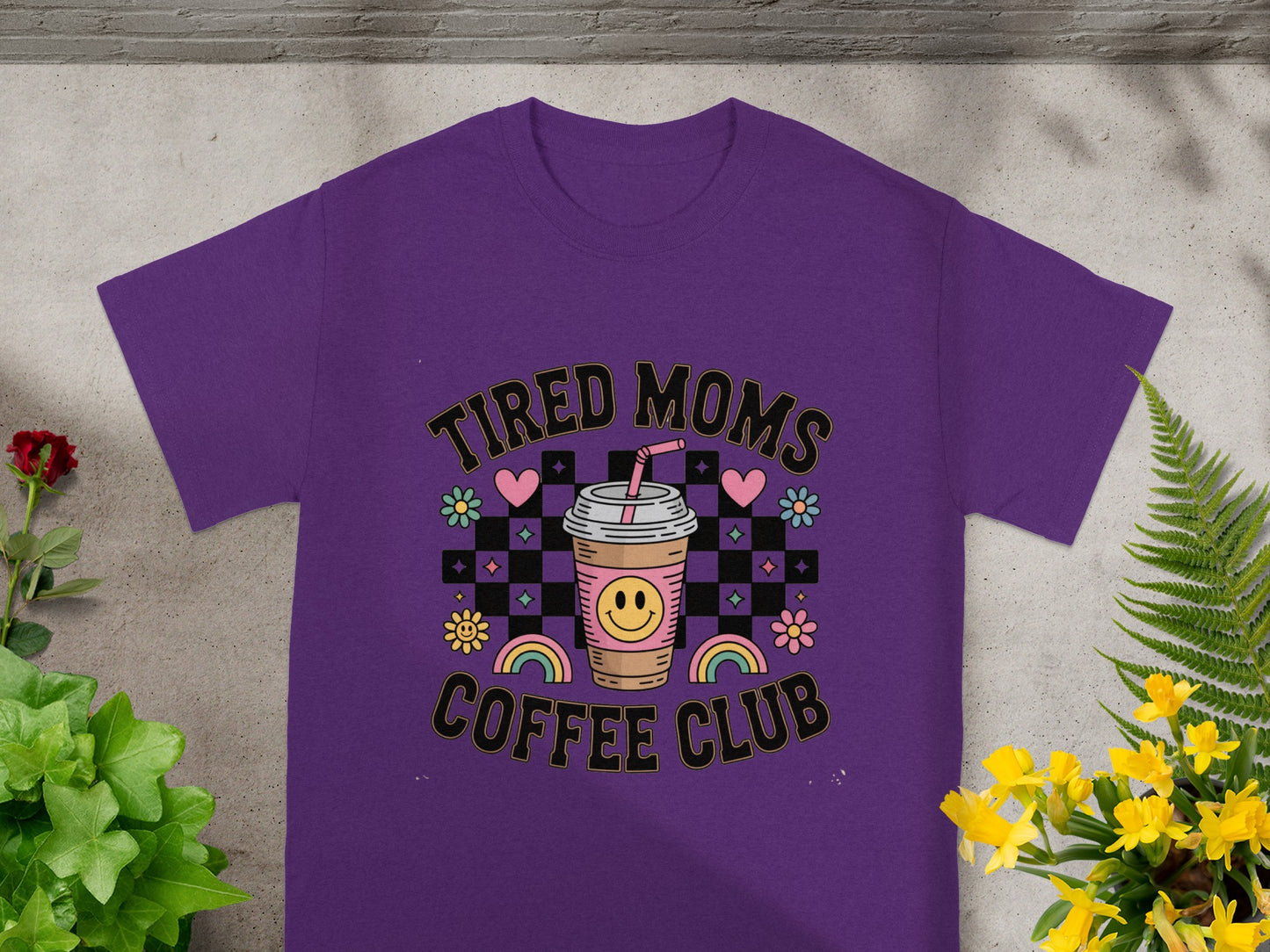 Tired Moms Coffee Club Graphic T-Shirt for Funny Moms