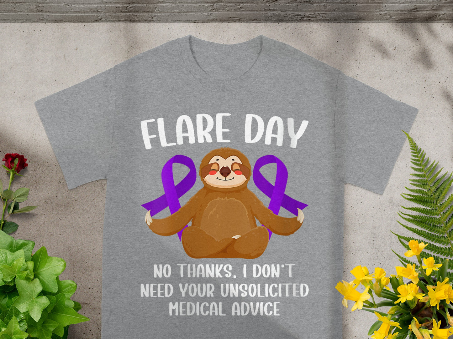 Flare Day No Thanks Medical Advice Sloth Graphic Tee