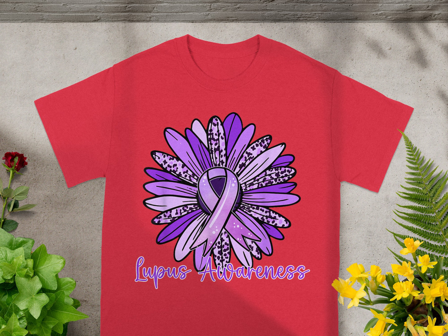 Lupus Awareness Purple Flower Design Shirt