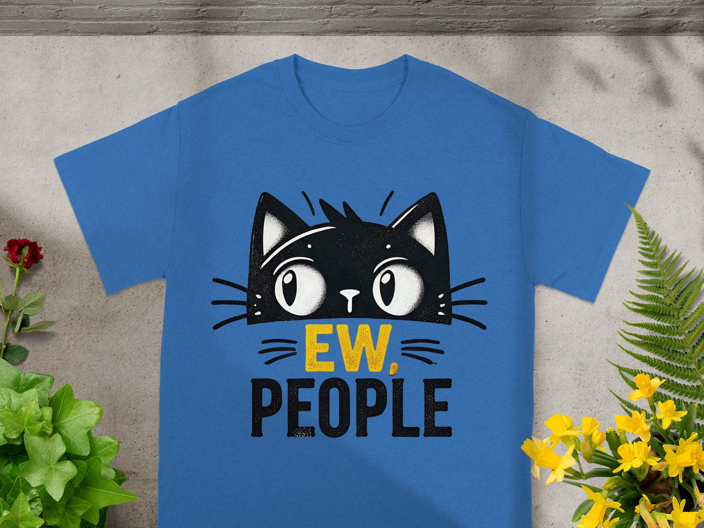 Ew People Funny Cat Graphic Design T-shirt