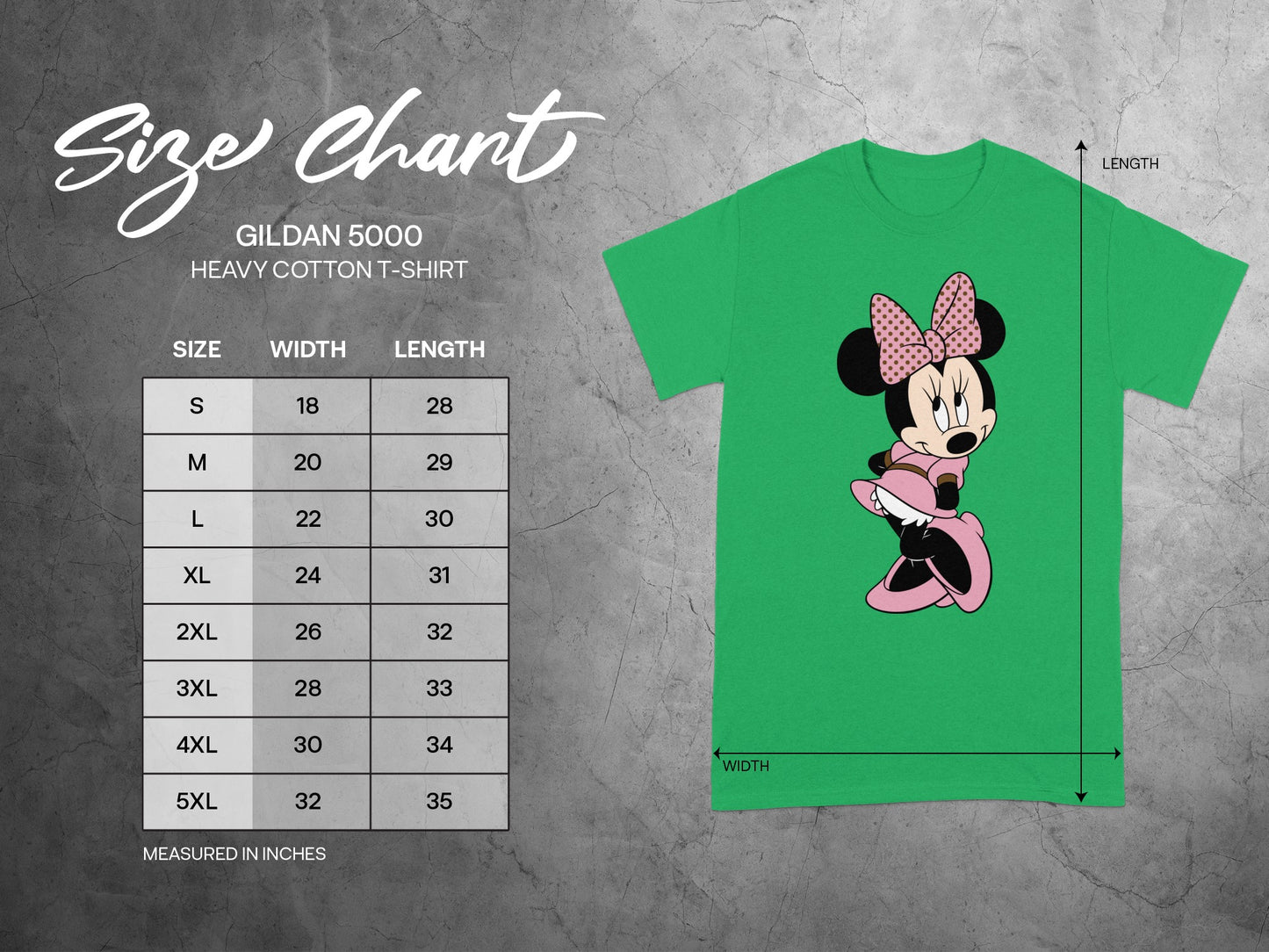 Green Minnie Mouse Gildan 5000 T-Shirt product type