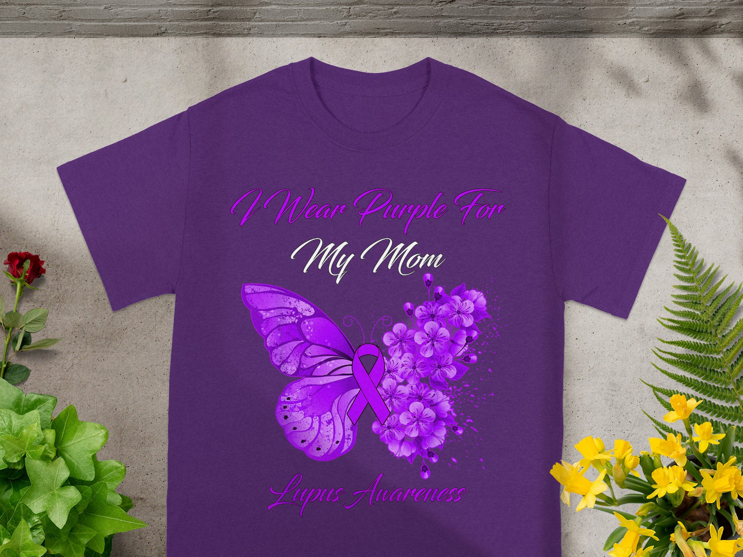 I Wear Purple For My Mom Lupus Awareness T-shirt