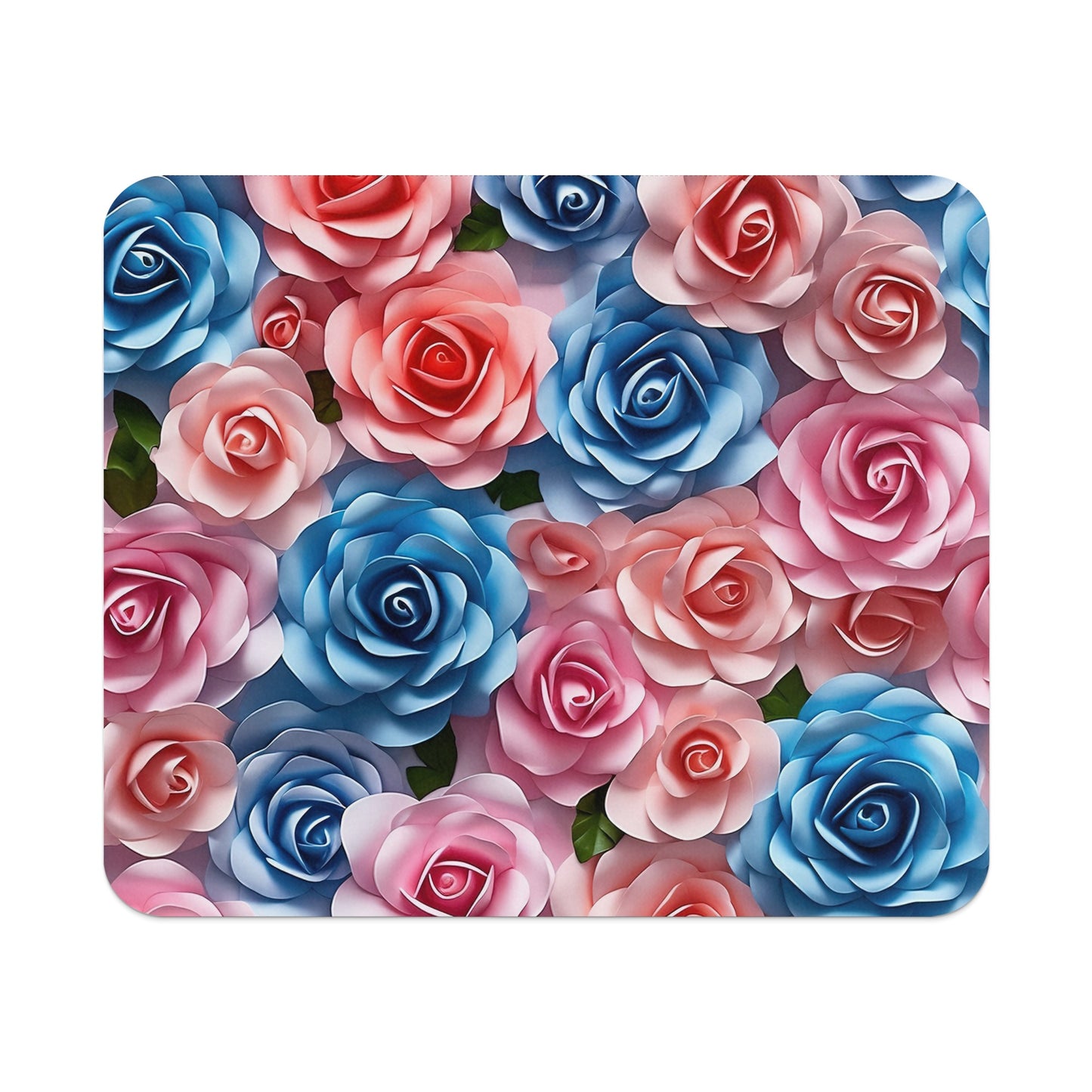 Vibrant Multicolored Rose Design Mouse Pad