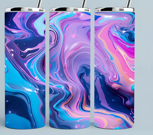 Blue Pink Purple Swirls tumbler