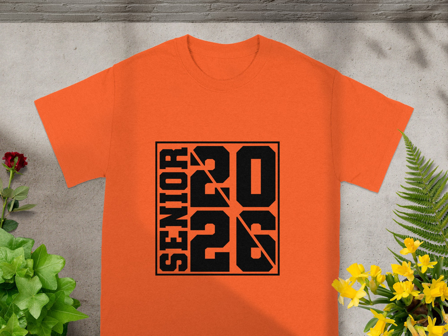 Senior 2026 Graphic Orange T-shirt Ideal for Graduates