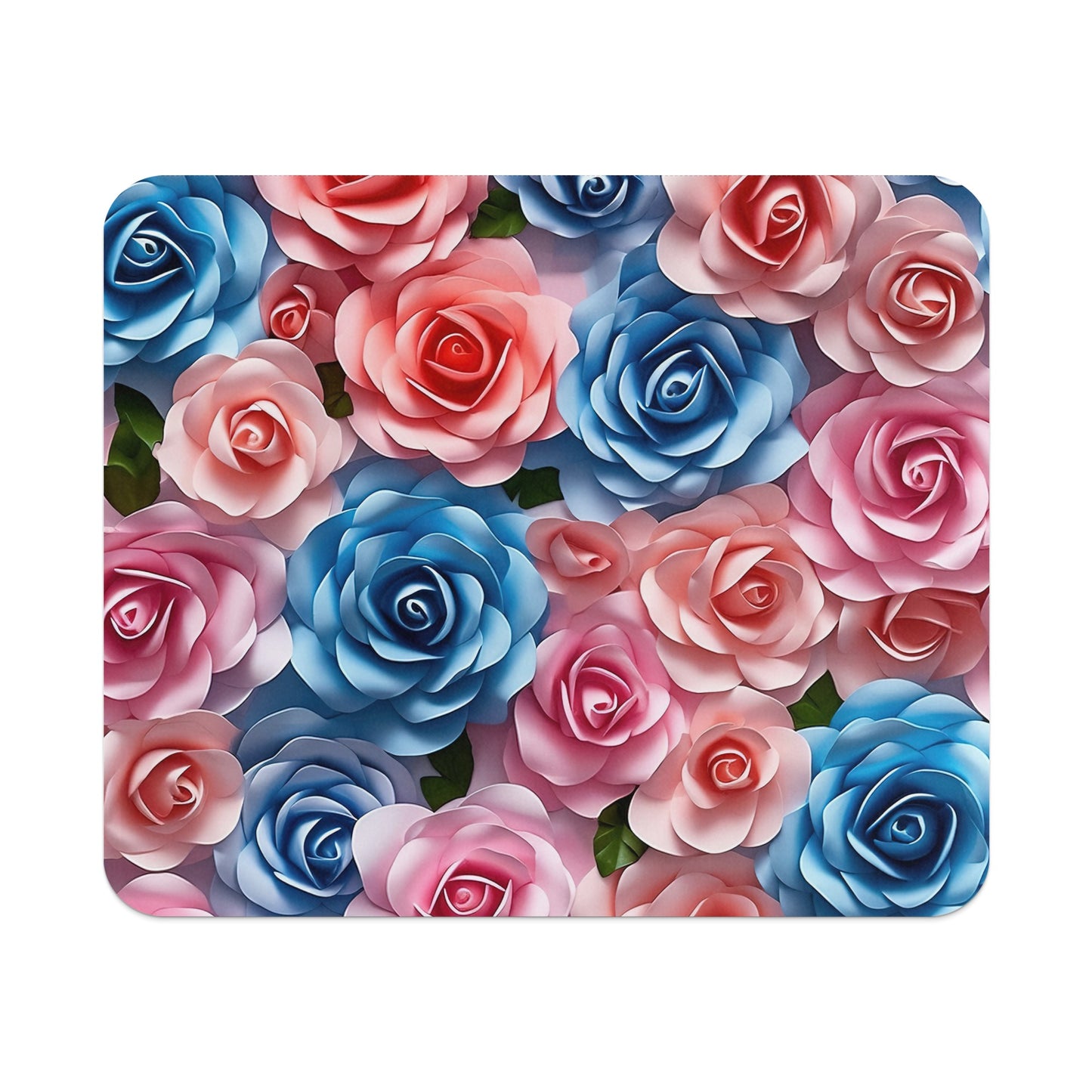 Colorful 3D Floral Rose Pattern Design Mousepad