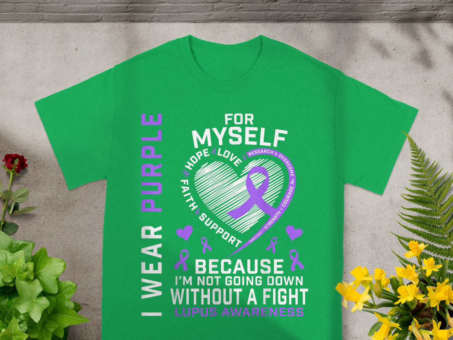 Lupus Awareness I Wear Purple Not Going Down Fight Shirt