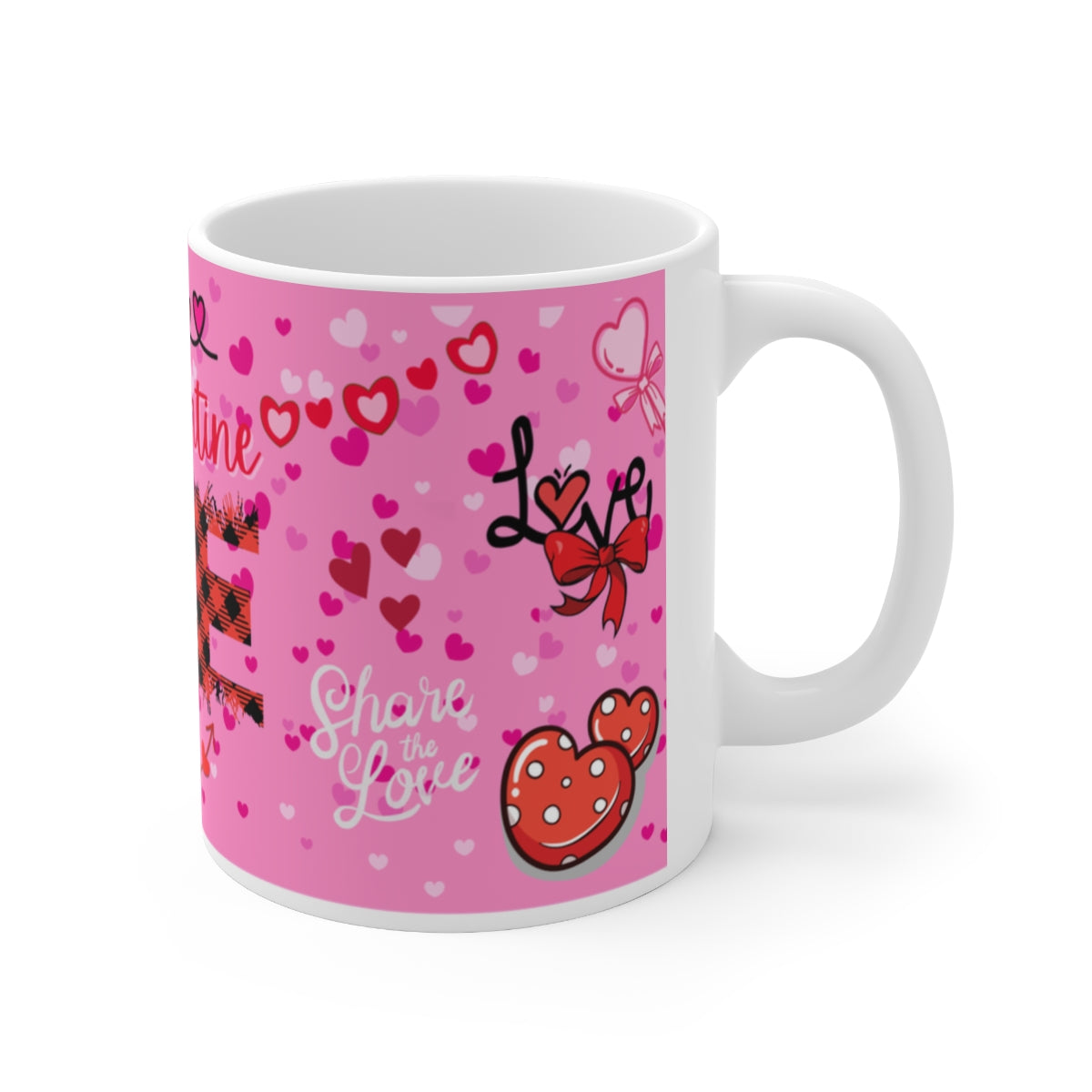 Valentine's Day Themed Colorful Pink Love Mug