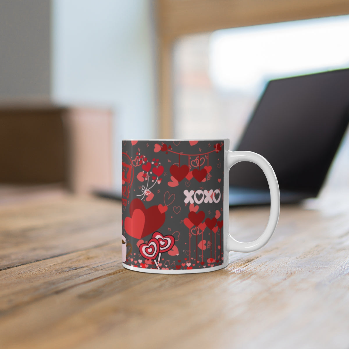 XOXO Hearts Pattern Valentine's Day Mug