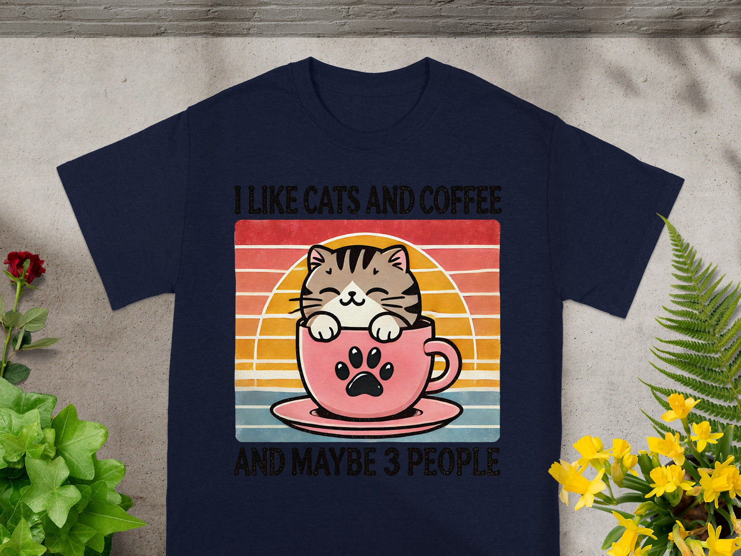 I Like Cats And Coffee And Maybe 3 People T-shirt