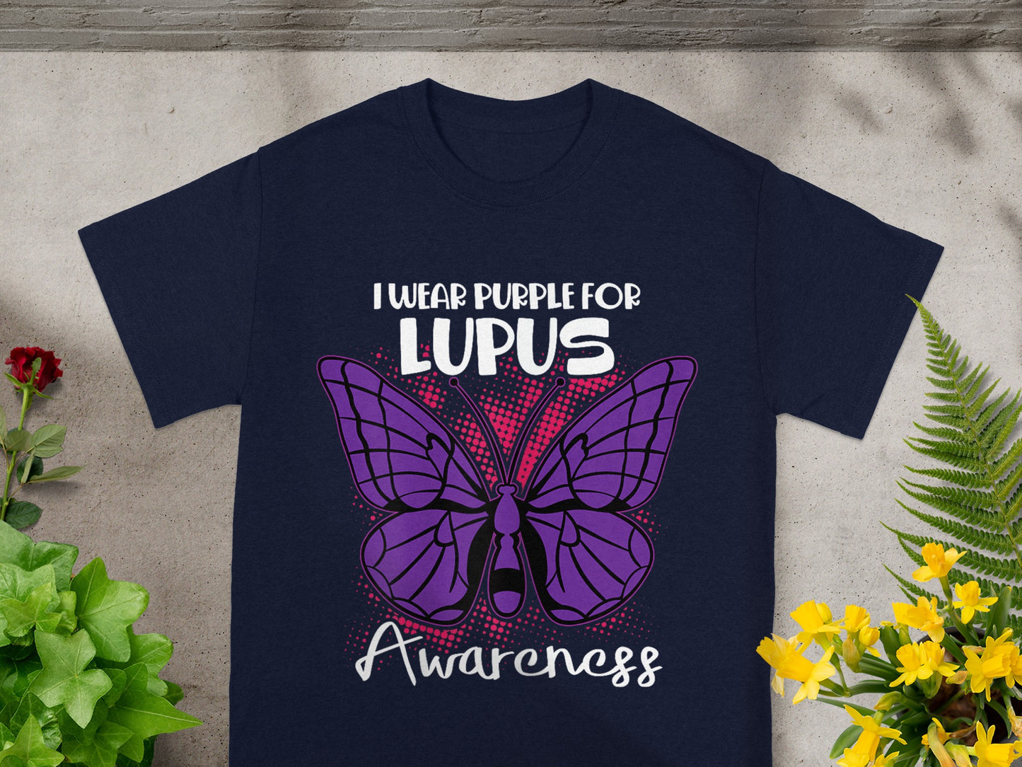 I Wear Purple for Lupus Awareness Butterfly Shirt