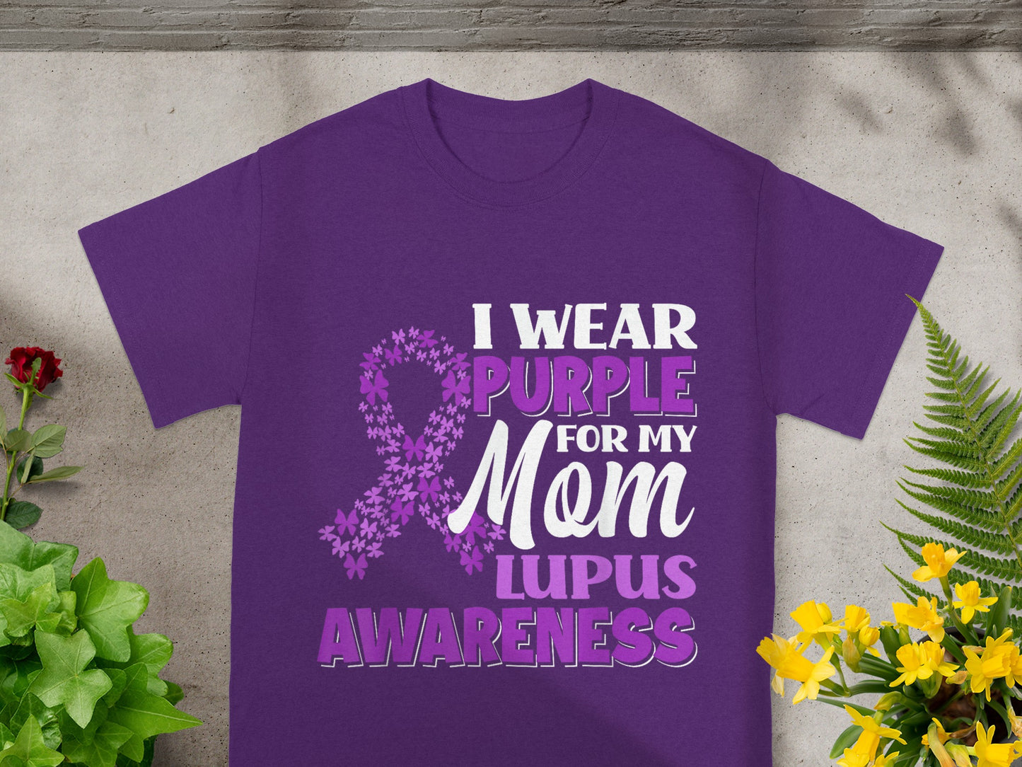 I Wear Purple For My Mom Lupus Awareness Shirt