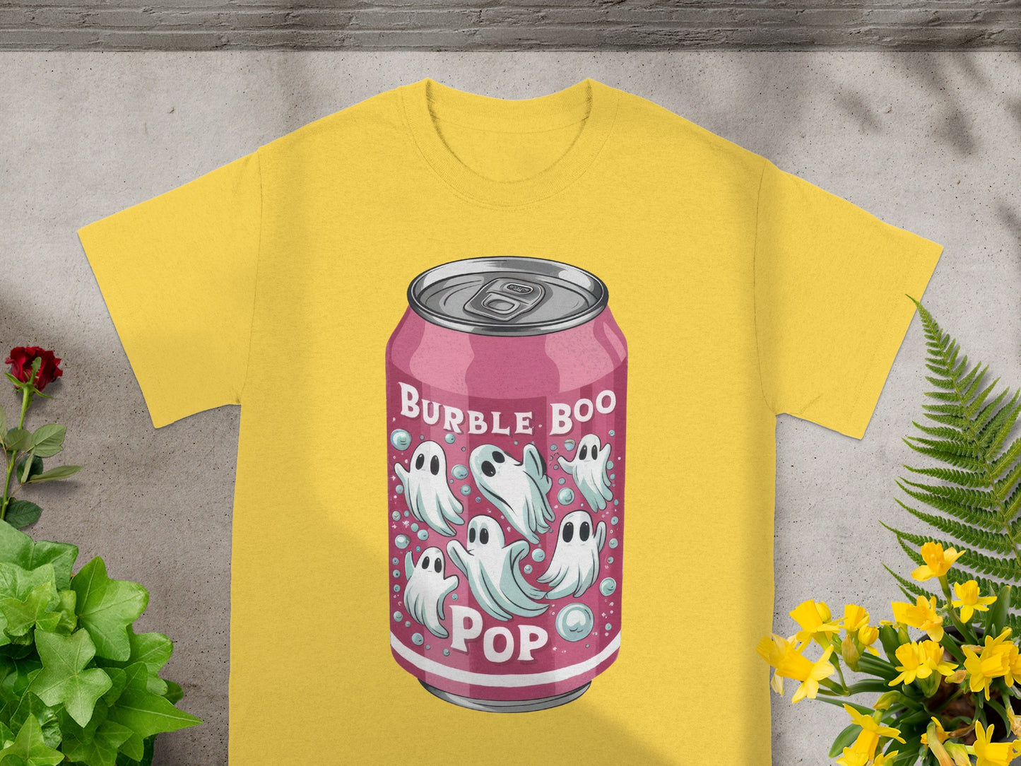Burble Boo Pop Can with Cute Ghosts Design Shirt
