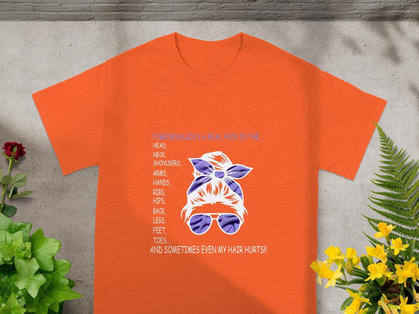 Fibromyalgia's A Real Pain In The Head Shoulders Arms T-shirt