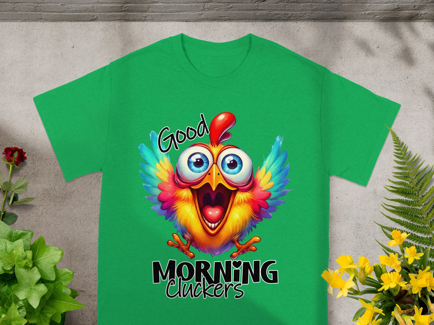 Good Morning Cluckers Funny Chicken T-shirt