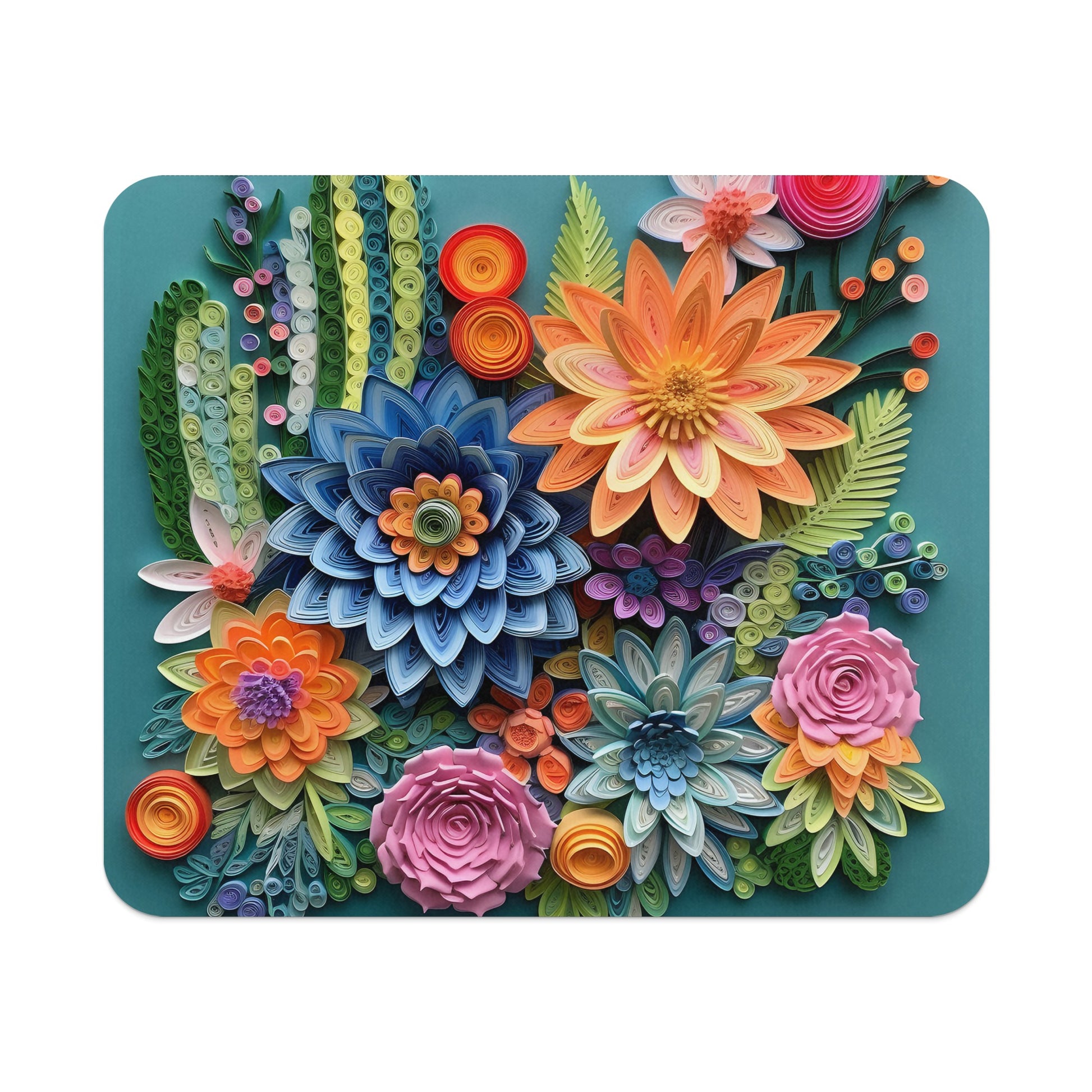 Colorful Quilling Floral Pattern Art Print