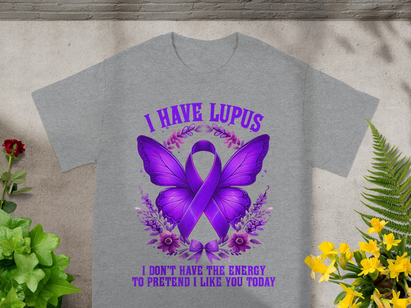 I Have Lupus Butterfly Ribbon Graphic T-Shirt