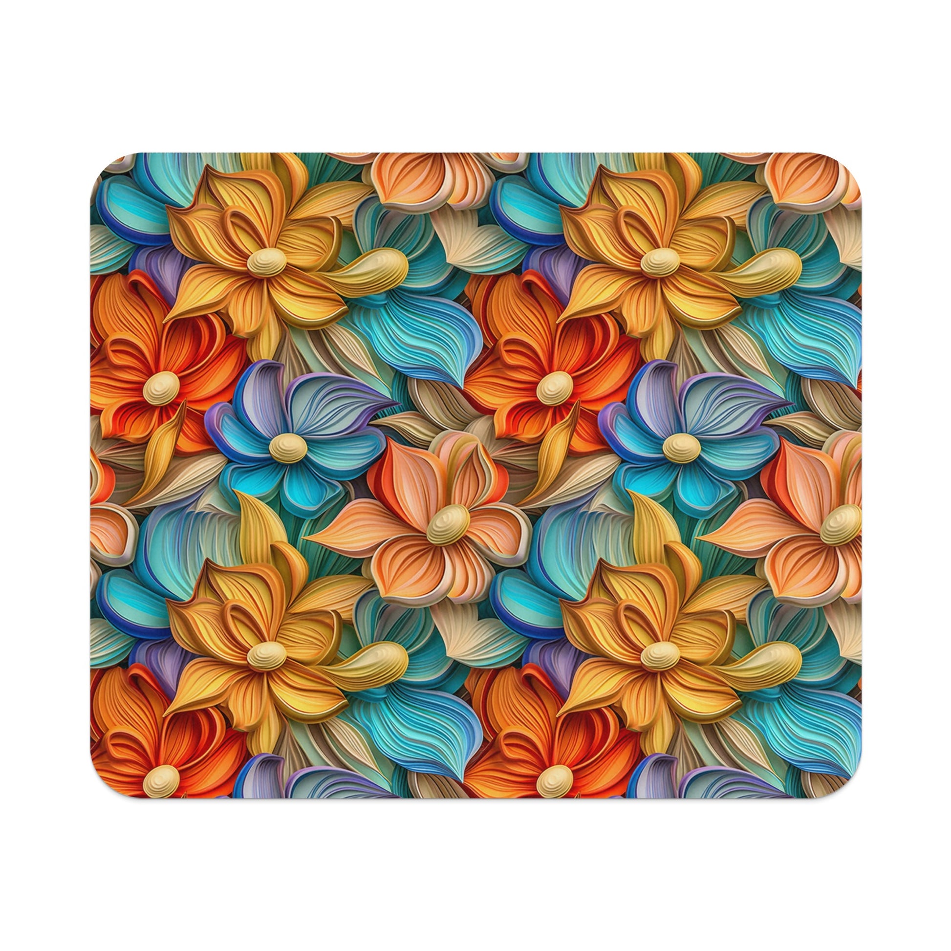 Colorful Abstract Floral Pattern Design Mousepad