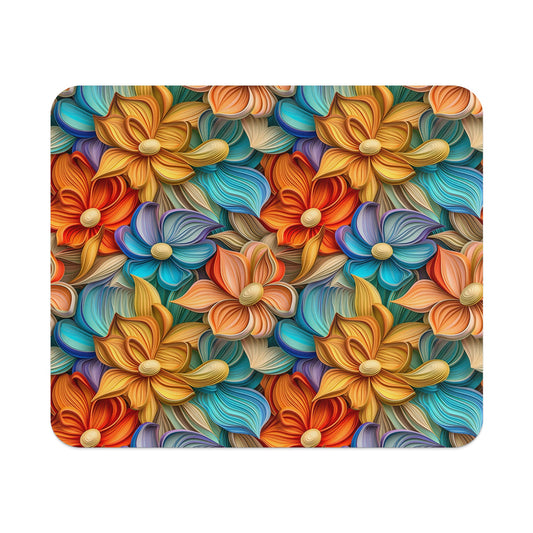 Colorful Abstract Floral Pattern Design Mousepad