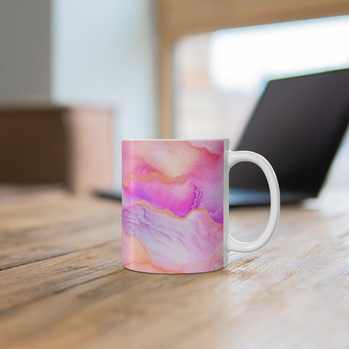 Abstract Pink and Purple Marble Design Mug