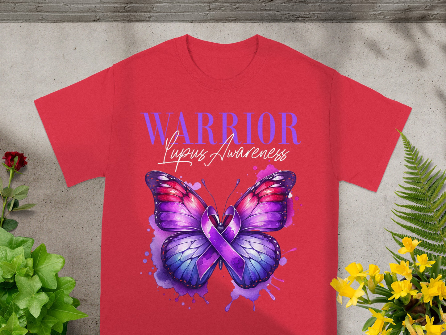 Warrior Lupus Awareness Butterfly Graphic Shirt