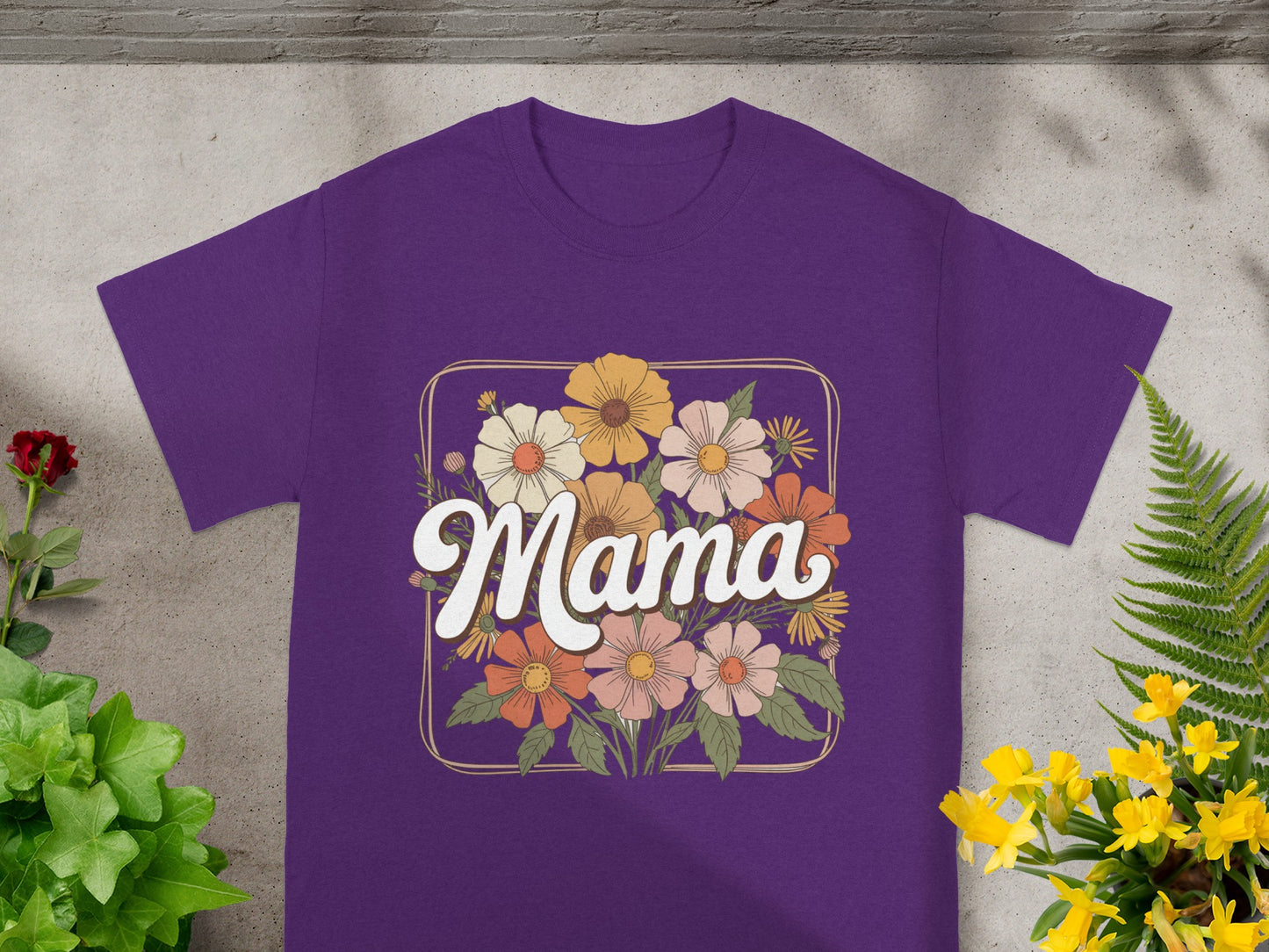 Mama Floral Design T-Shirt for Mother's Day Gift