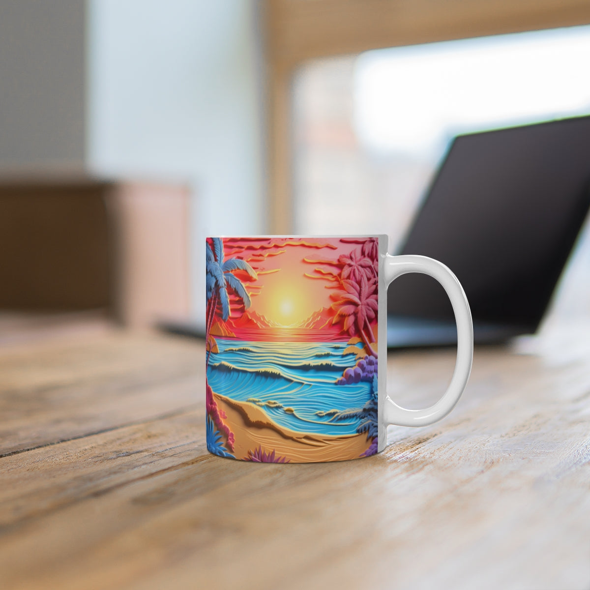 Beautiful Sunset and Ocean Scene Mug for a Perfect Morning