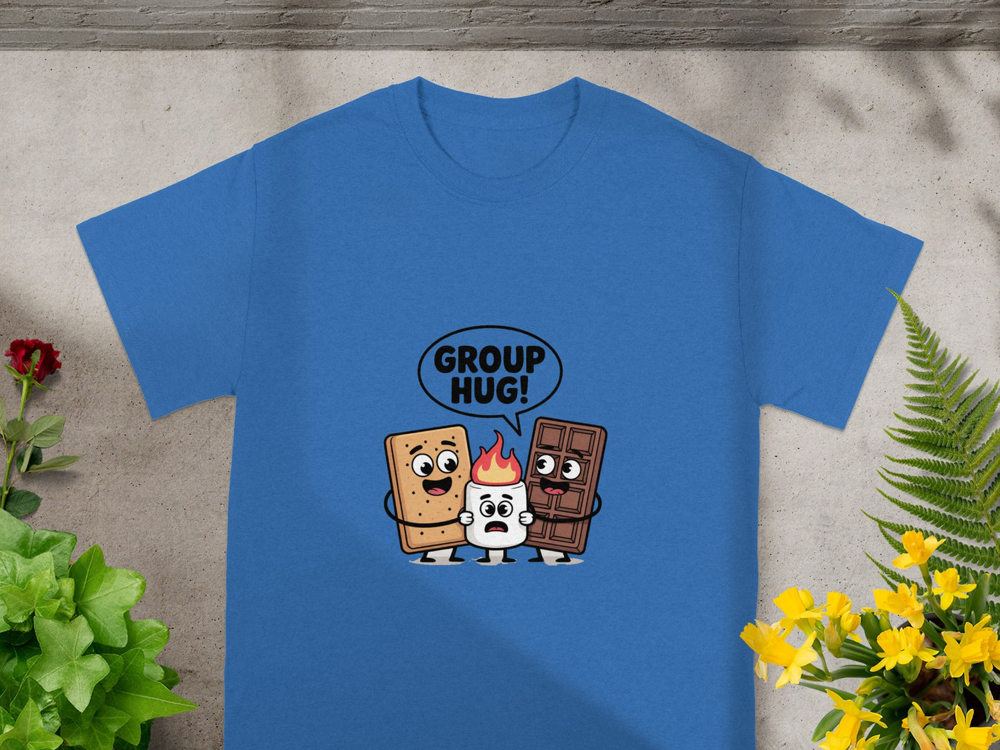 Fun Group Hug S'mores Cartoon Shirt for Enthusiasts