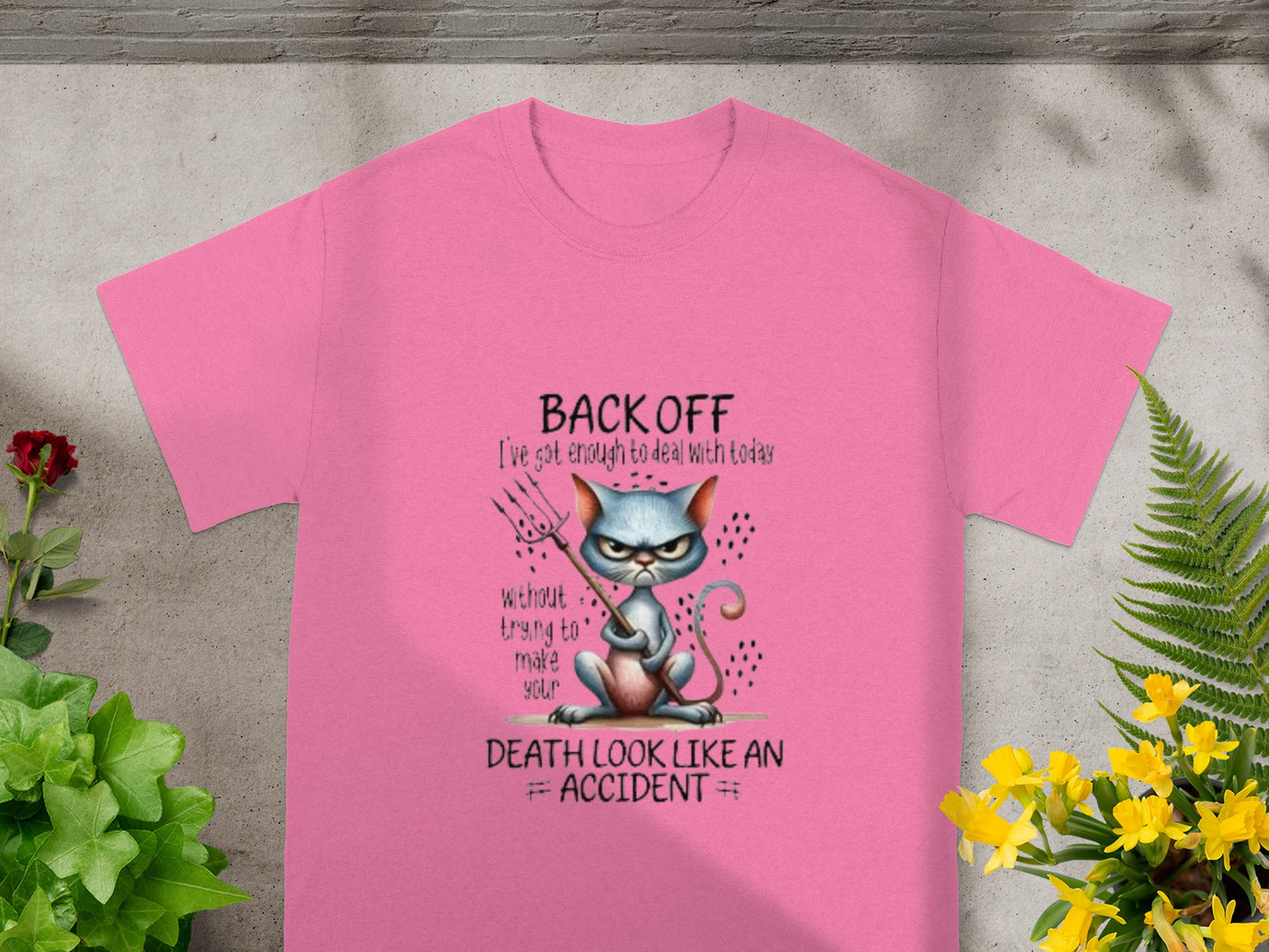 Back Off Cat Graphic Tee Funny Attitude Shirt