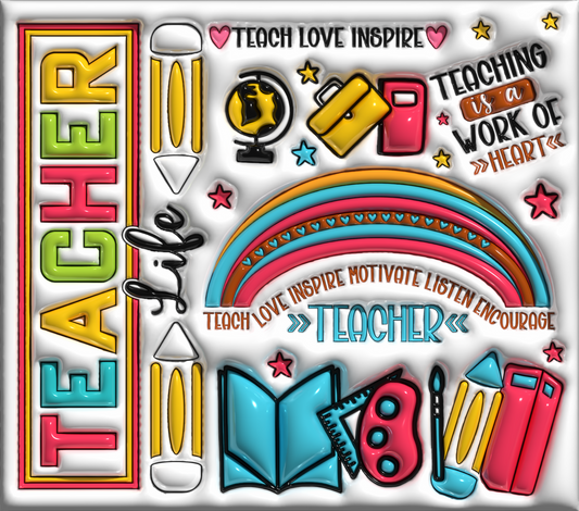 Teach Love Heart Teacher Tumbler