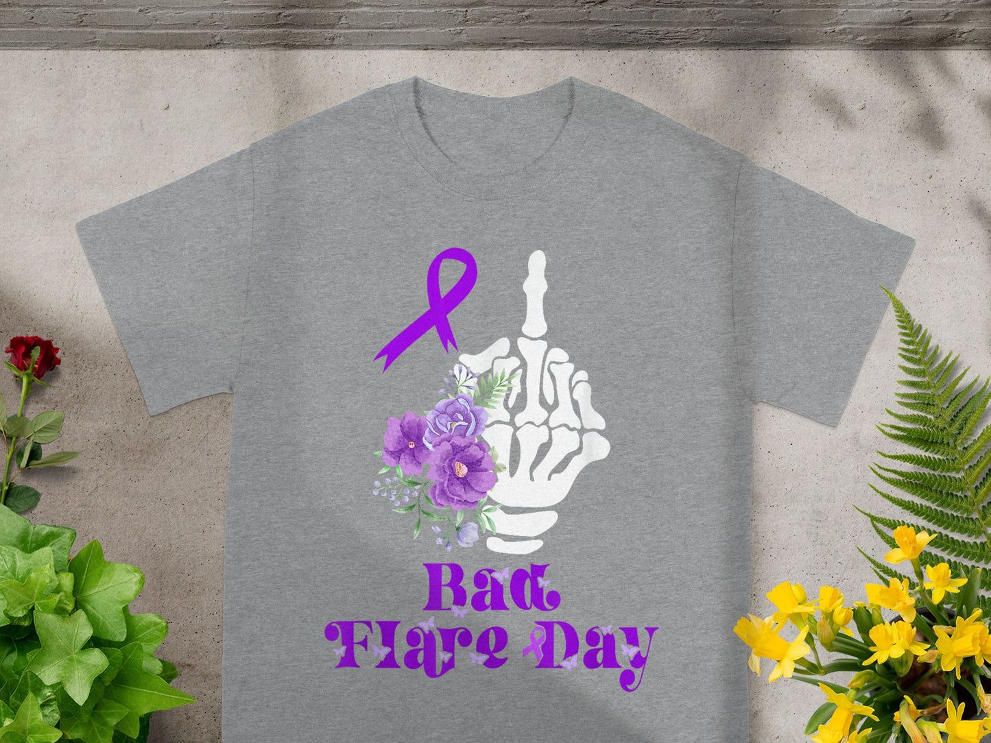 Bad Flare Day Skeleton Design T-Shirt