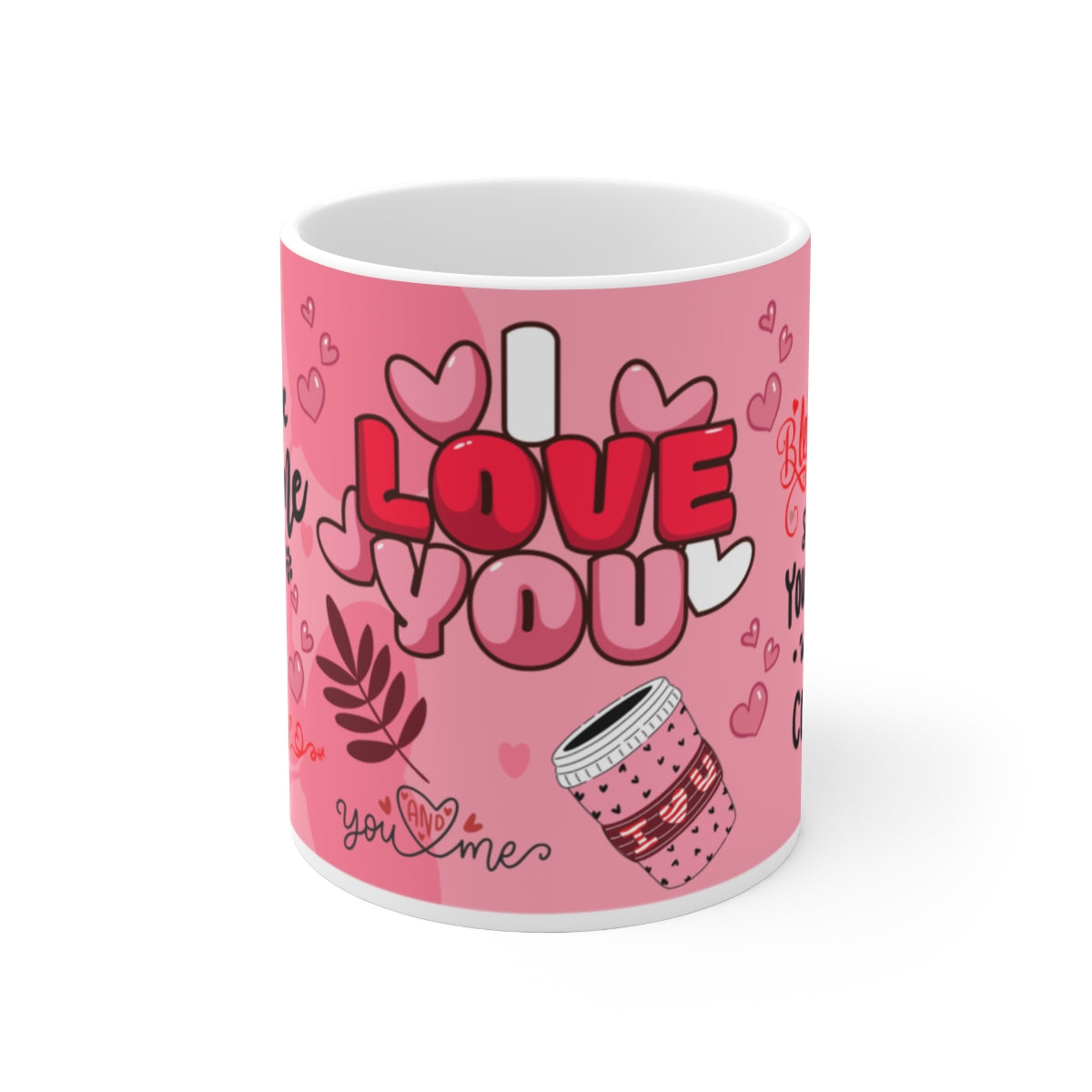 I Love You Coffee Mug with Cute Romantic Design