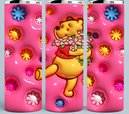 Winnie The Pooh with Flowers 3D