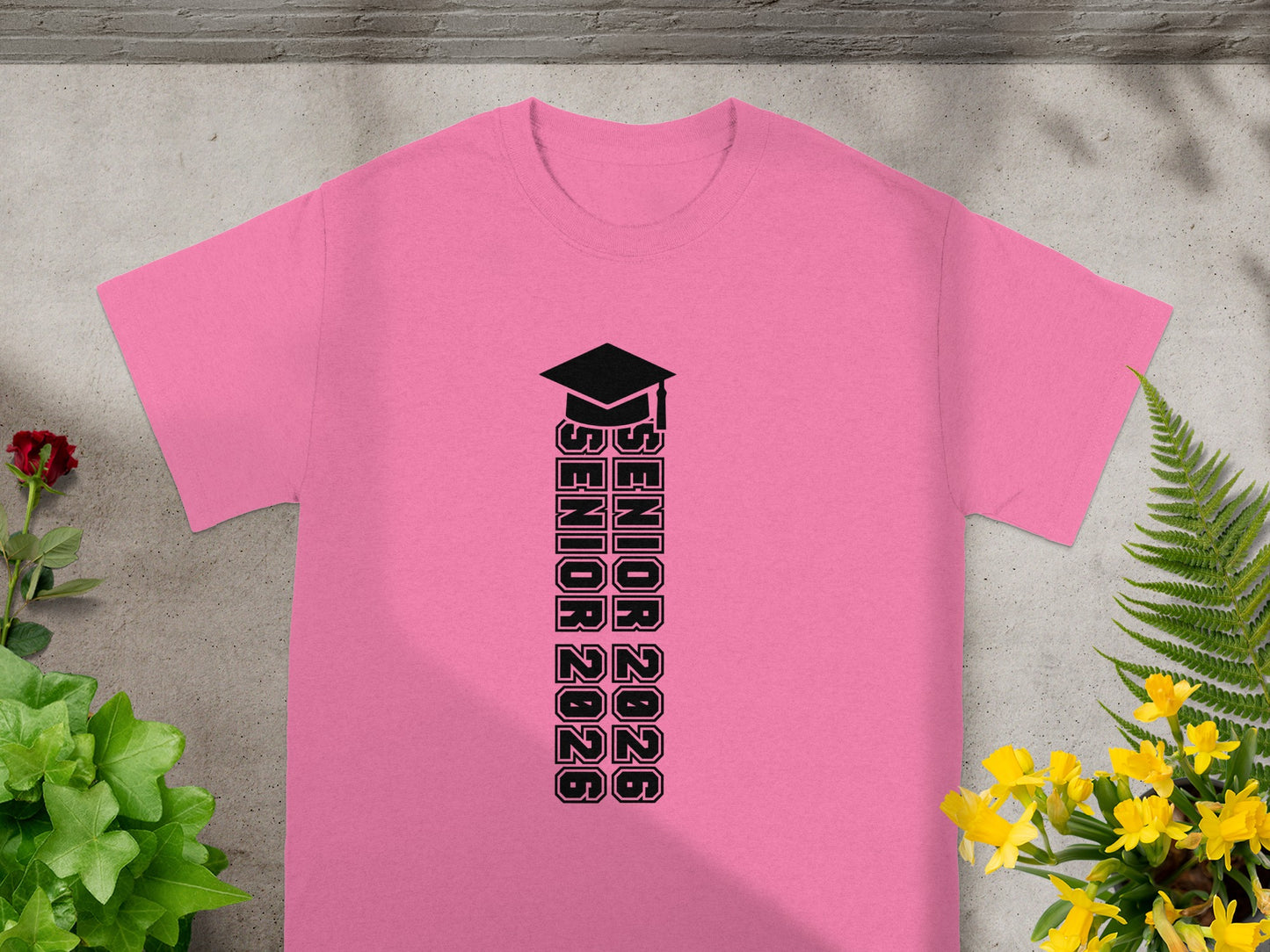 Senior 2026 Graduation Cap Pink T-shirt