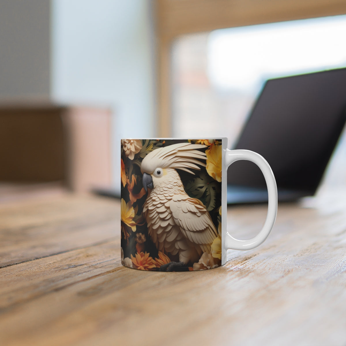 Colorful Cockatoo Design Coffee Mug for Nature Lovers