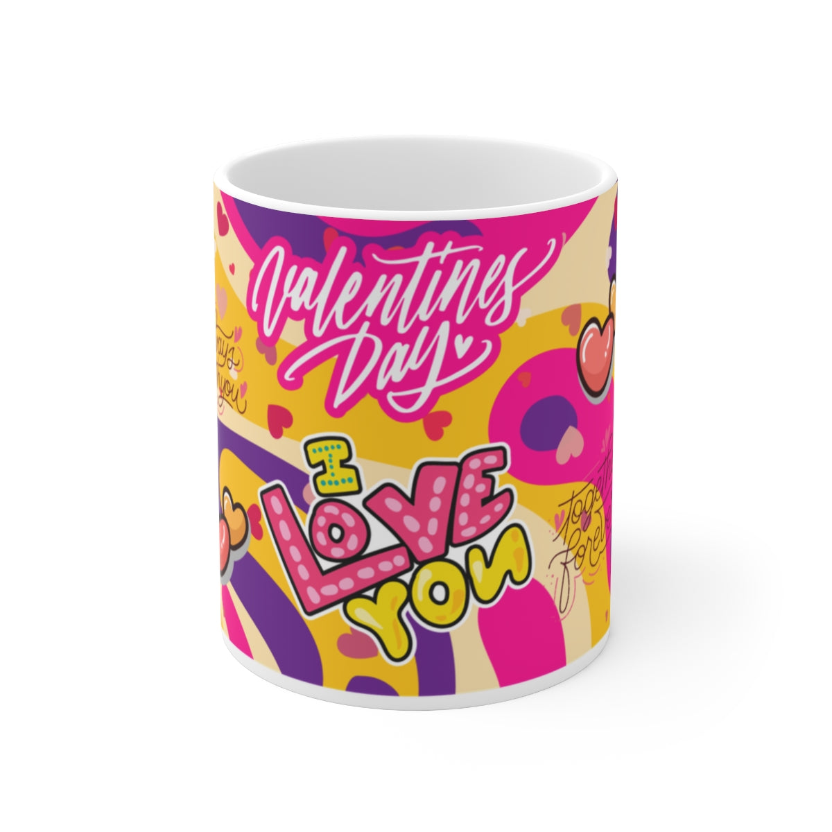 Valentine's Day I Love You Mug with Heart Designs