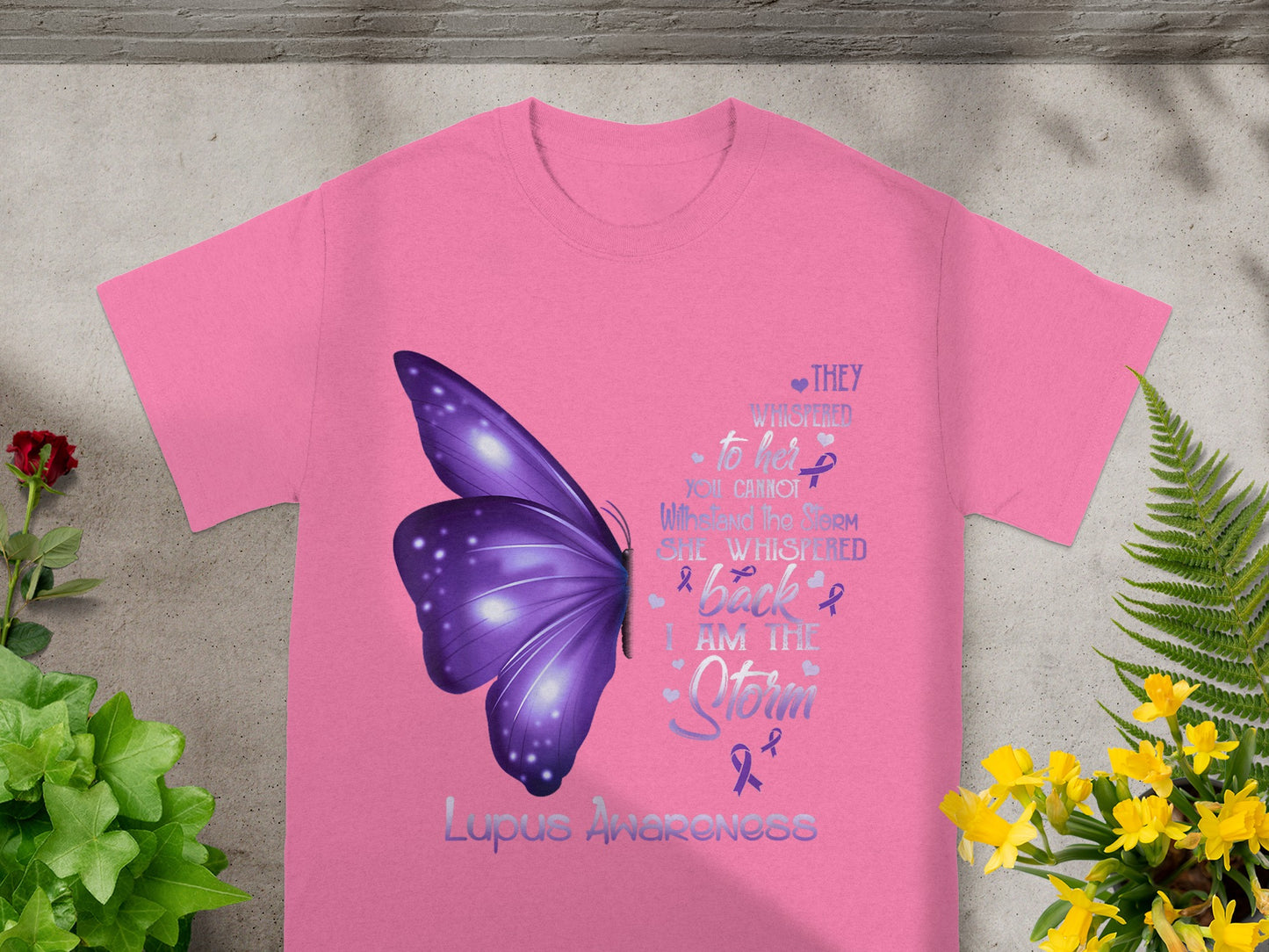 Lupus Awareness Butterfly Graphic Design Shirt