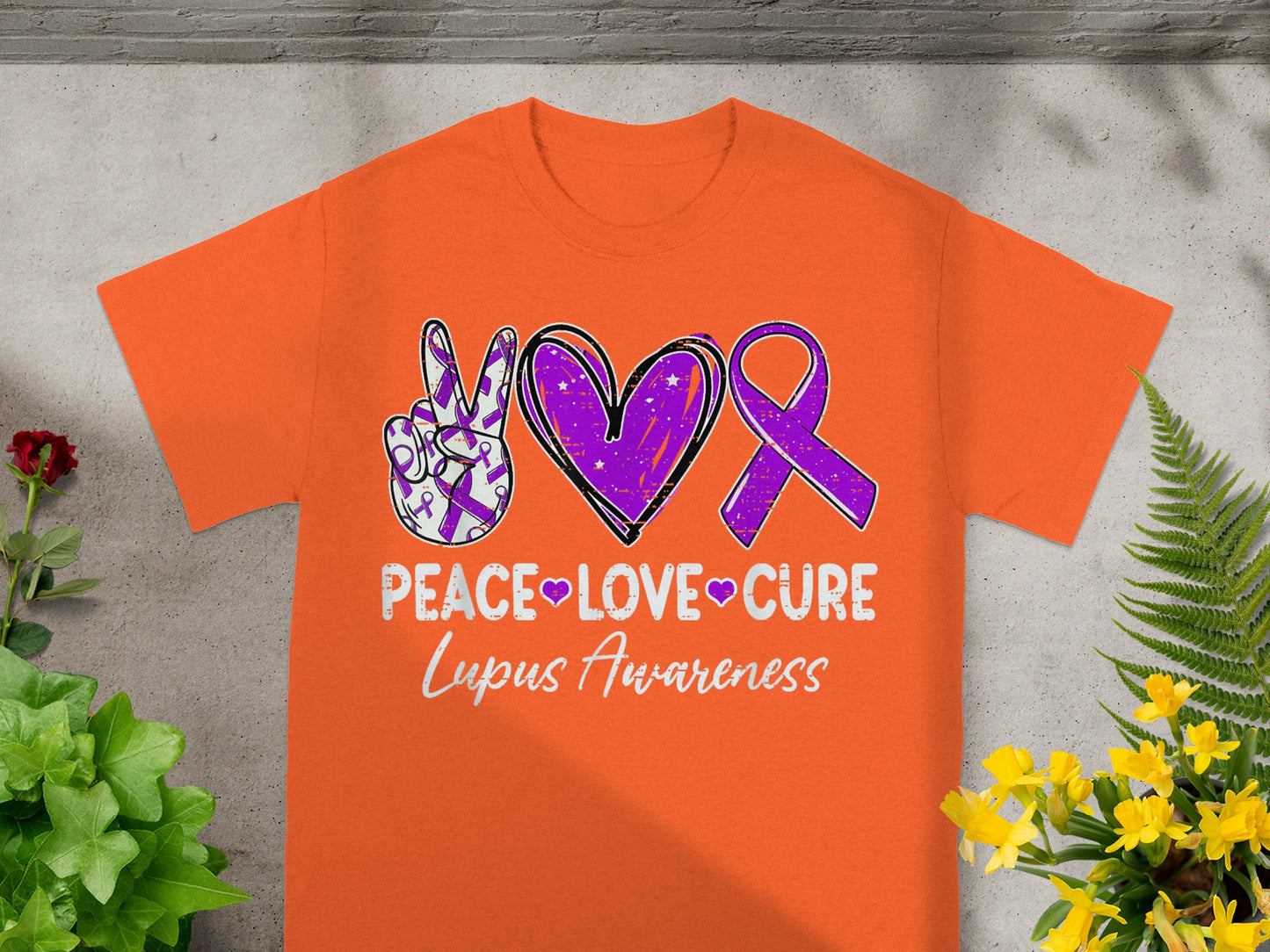 Peace Love Cure Lupus Awareness Graphic Tee
