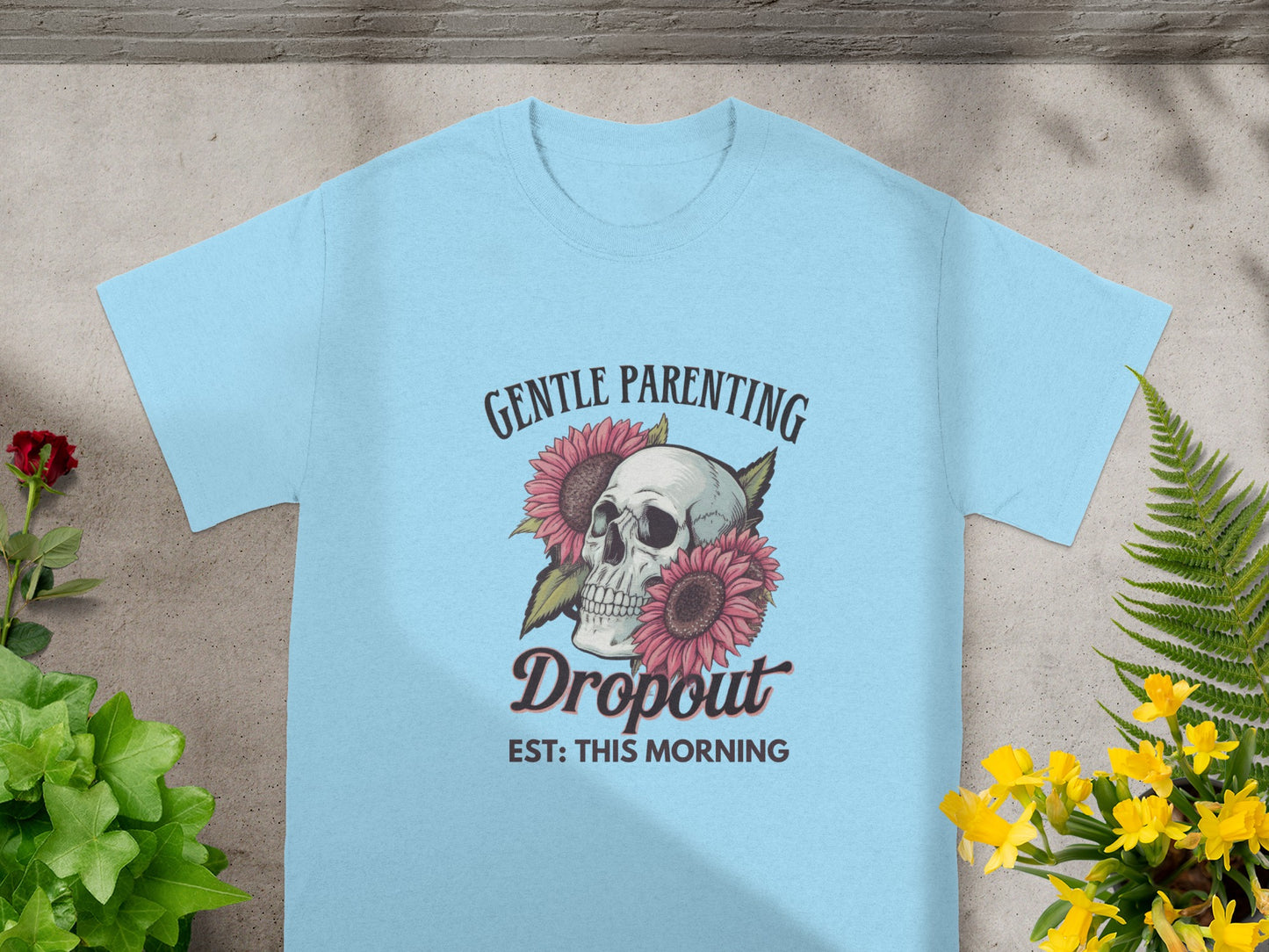 Gentle Parenting Dropout Skull Flower T-shirt