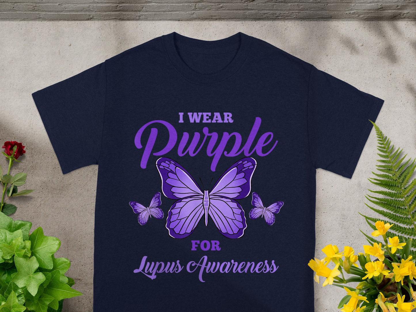 I Wear Purple for Lupus Awareness Butterfly Shirt