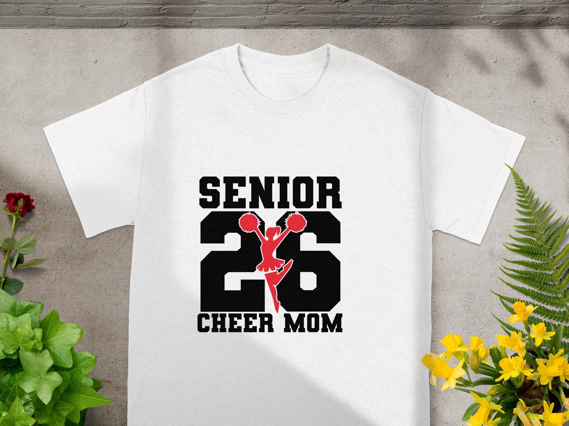 Senior 26 Cheer Mom Graphic Tee Shirt product