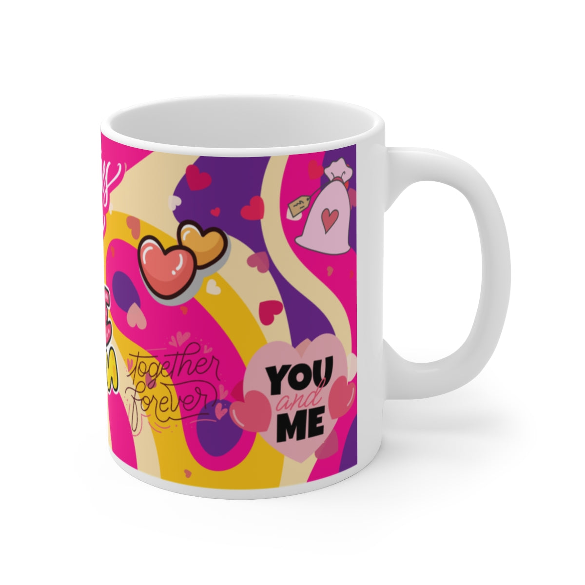 Colorful Romantic Design You and Me Mug Ideal Gift