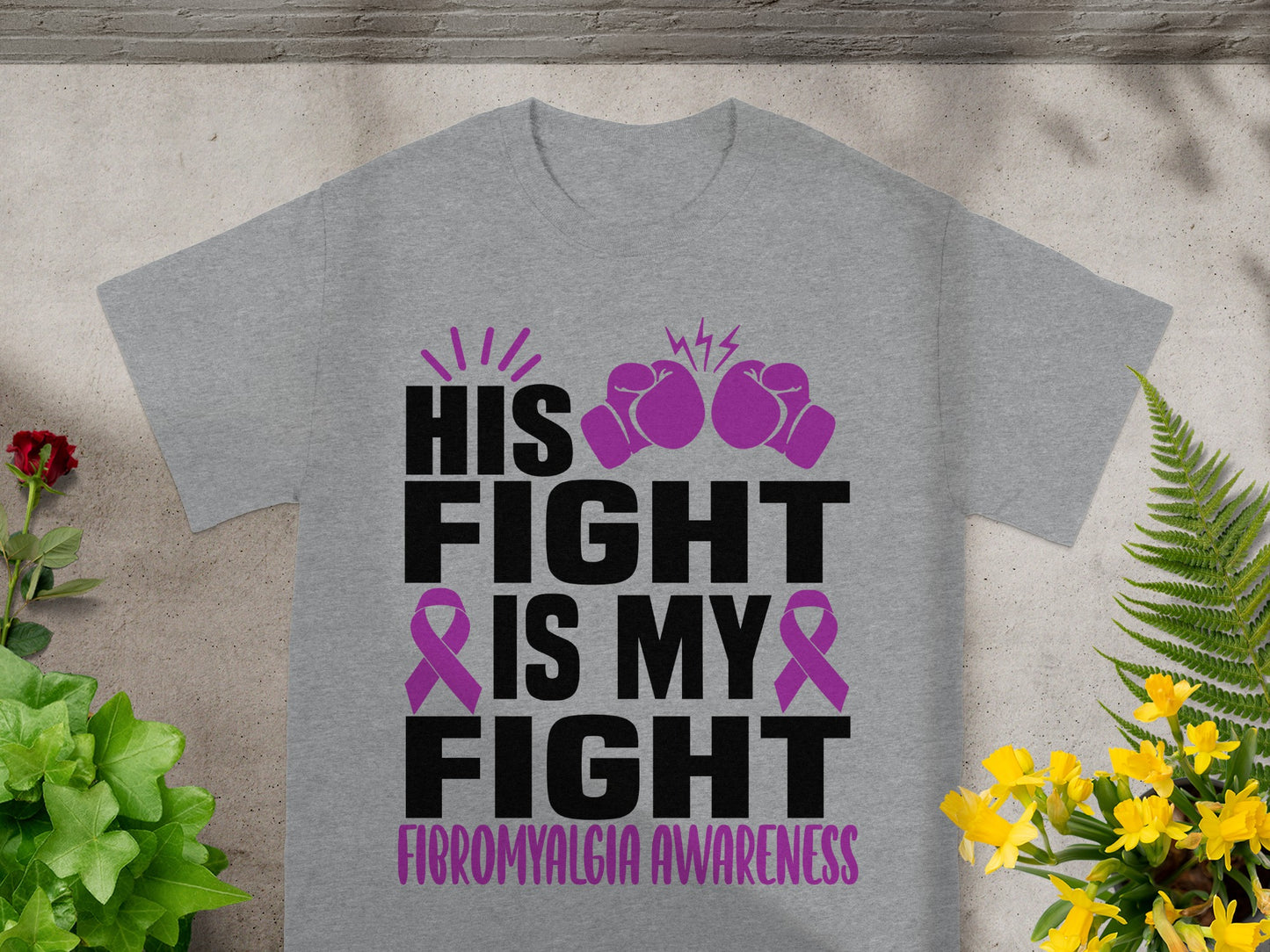 His Fight Is My Fight Fibromyalgia Awareness Shirt